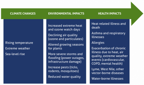 Health impacts of a changing climate